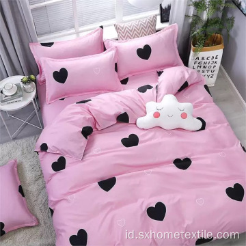 100% Polyester Set Tempat Tidur Microfiber Dicetak